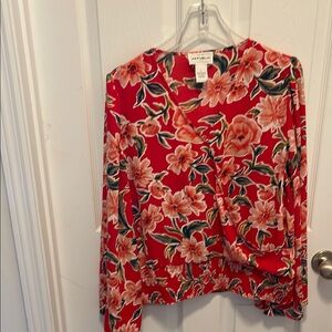 For the Republic-Floral Red Women's Top